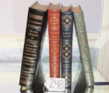 4 Leatherbound 1966 Collector Edition Books: The Origin Of Species By Darwin;