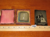2 Antique Photographs: Left Is A Ambrotype And Right Is A Tintype