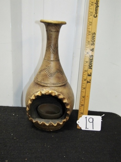 Gilded Pottery Candle Holder