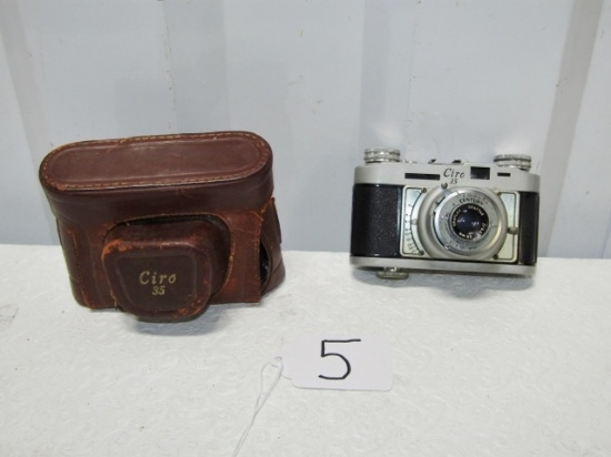 Vtg Graflex Ciro 35mm Camera And Leather Case