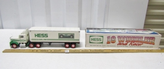 Vtg Hess 18 Wheeler And Race Car