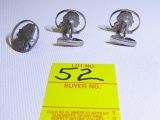 Cuff Links And Matching Tie Pin Made From Old Jefferson Nickels