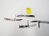 4 Vtg Pocket Knives, 1 Case 6220 And 1 Old Timer