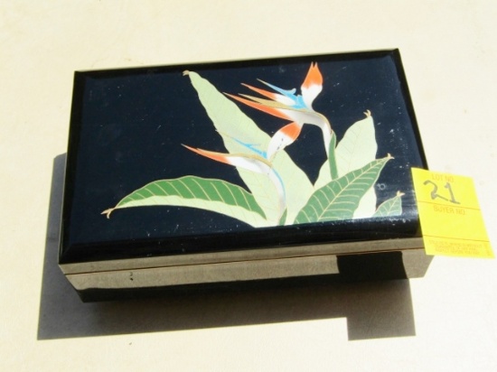 Vtg Otagiri Japan Lacquerware Musical Jewelry Box