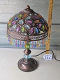 Small Table Lamp W/ Faceted Crysal Glass D‚cor