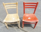 2 Vtg Ladder Back Chairs (local Pickup Only)