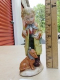 Vtg 1930s-40s Wagner & Apel Bertram Porcelain Boy And Dog Figurine