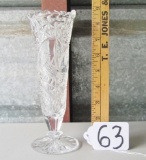 Vintage Hofbauer Byrdes Clear Cut Lead Crystal Trumpet Vase
