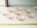 Set Of 8 Pink Swirl Depression Glass Bowl By Arcoroc France
