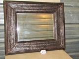 Beveled Glass Mirror In A Rattan And Bamboo Wood Frame (local Pickup Only)
