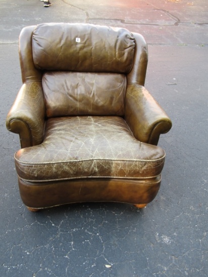 Vtg Genuine Leather Arm Chair By Classic Leather Inc. (NO SHIPPING)