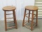 2 Solid Oak Work Stools  (NO SHIPPING)
