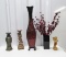 Very Nice Home D‚cor Lot: Pillar Candle Holders, Large Metal Vase,