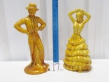 Hispanic Man And Lady Ceramic Figures
