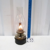 Antique Plume And Atwood Kerosene Lamp W/ Metal Wall Mount Bracket