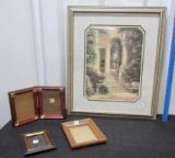 Nice Framed And Matted Print And 3 Picture Frames