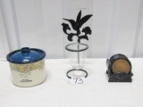 Rival Little Dipper Electric Server, Candle Holder And Marble Coaster (4) W/ Stand