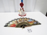 Vtg New Orleans Hand Made Doll And A Spanish Hand Fan