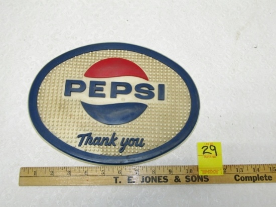 Vtg Pepsi Thank You Oval Rubber Counter / Bar Change Mat