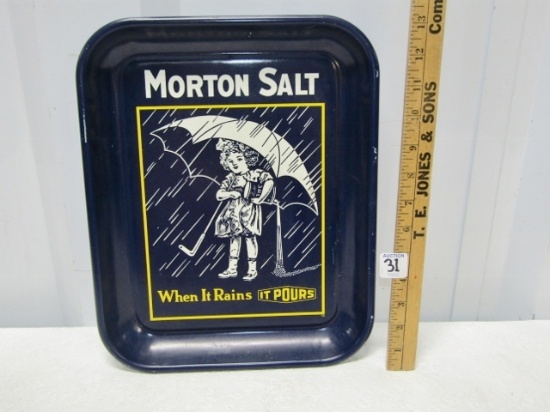 Vtg Morton Salt Metal Serving Tray