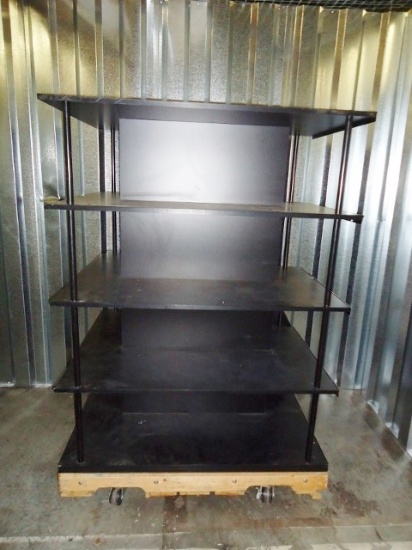 Large Black 4 Sided Shelf On Wheels. ( Local Pick Up Only)