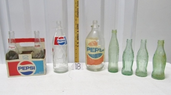 Vtg Coca Cola And Pepsi Bottles