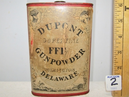 Vtg Circa 1924 Dupont Superfine F F F Gunpowder Can
