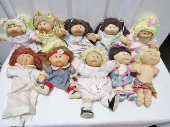 Lot Of 10 Vtg 1978-1983 Cabbage Patch Dolls