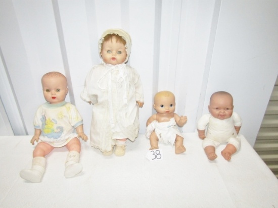 4 Vtg Plastic Mold Dolls