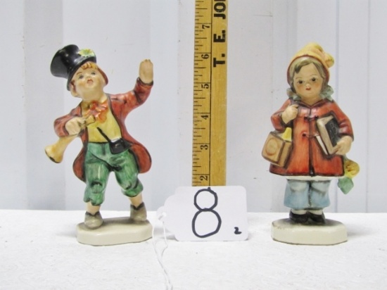 2 Vtg Handmade Porcelain Figurines By Friedel, Germany