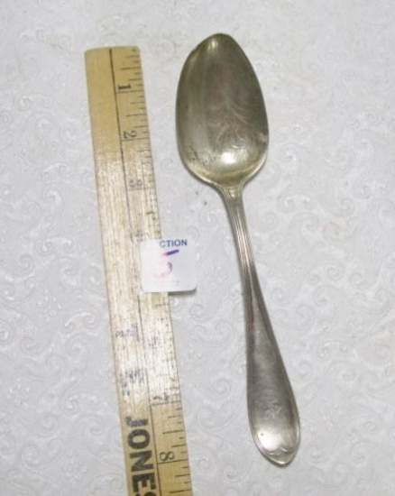 Antique Mid 1800s J. F. Butler Coin Silver Serving Spoon