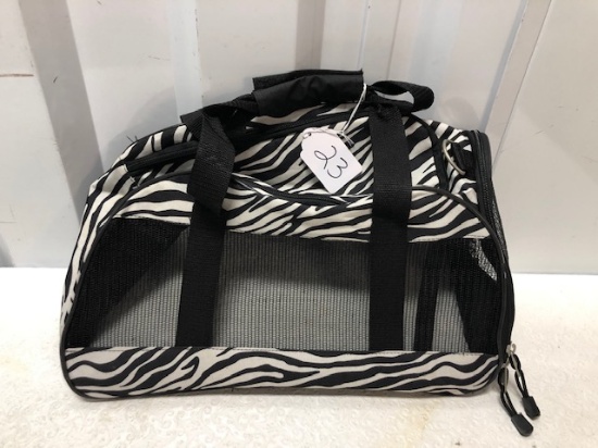 Sm Zebra Print Pet Carrier