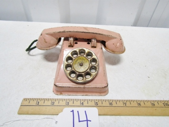 Vtg Toy Rotary Telephone By The N. N. Hill Brass Co.