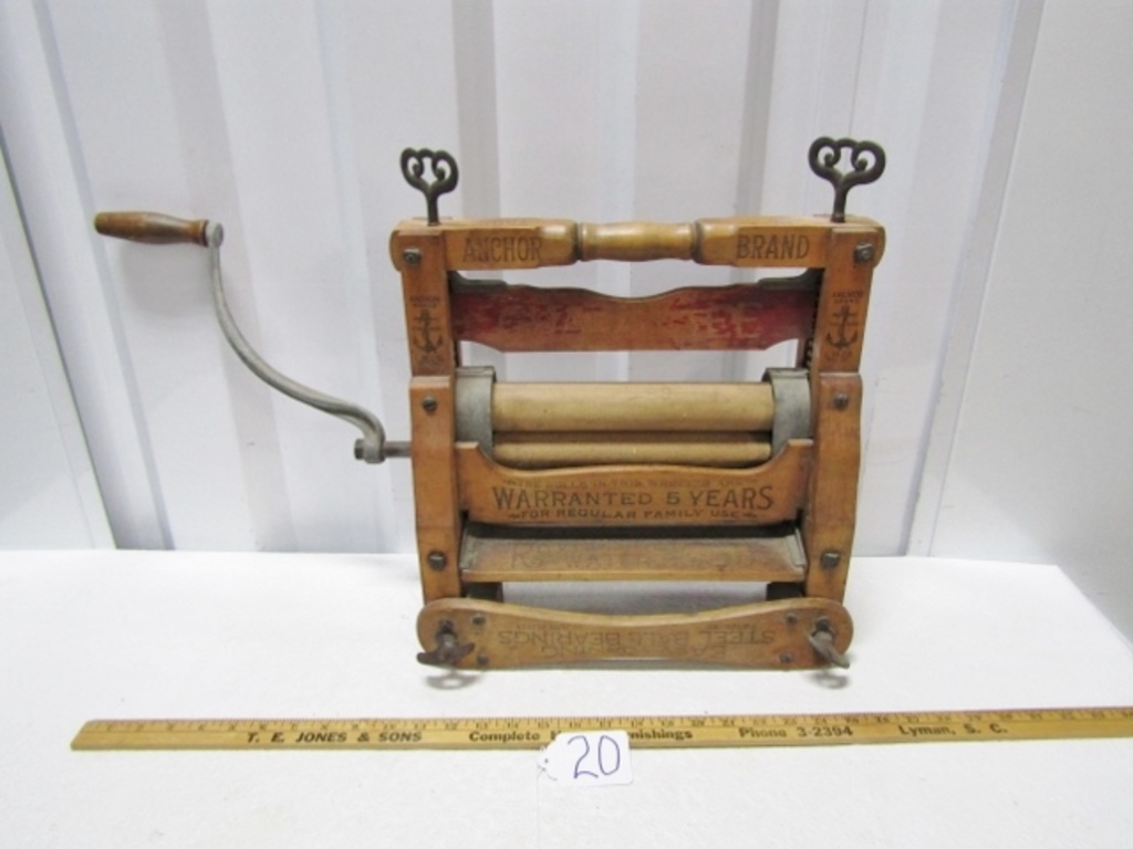 Antique Anchor Brand Pat. 1898 Hand Crank Clothes Wringer ( No Shipping ) |  Estate & Personal Property Personal Property | Online Auctions | Proxibid