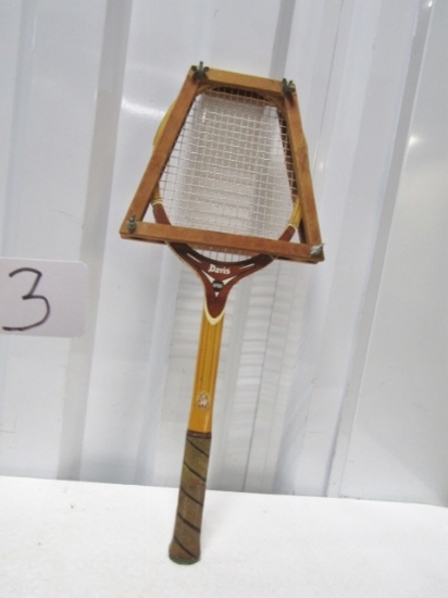 Vtg Davis Hi - Point Vintage Wood Tennis Racquet W/ Brace