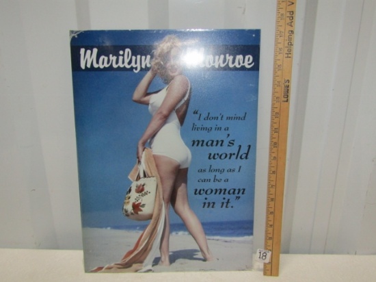 Metal Marilyn Monroe Sign Still Wrapped In Factory Cellophane