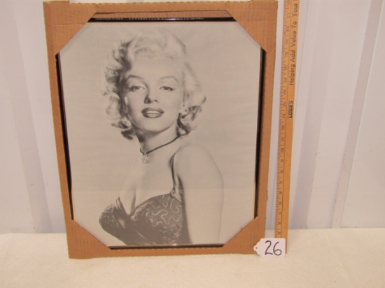 New Framed Black And White Photo Copy Of Marilyn Monroe