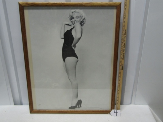 Large Black And White Photograph Print Of Marilyn Monroe In A One Piece