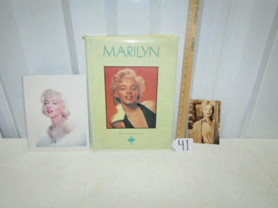 Large Marilyn Monroe Hard Cover Book, Photograph And Postcard