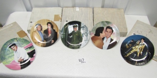 5 Never Displayed Elvis Presley Collectible Plates By Bradford Exchange