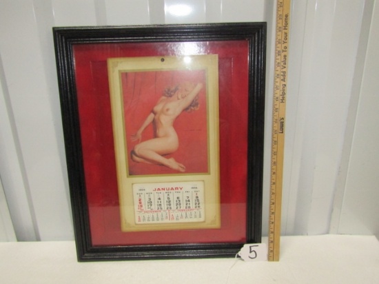 Authentic 1955 Marilyn Monroe " Golden Dreams " Calendar In Frame W/ Plexiglass Front