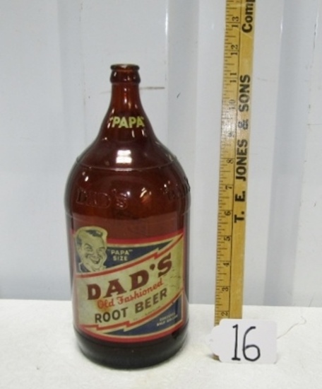 Vtg Half Gallon Dad's Old Fashioned Root Beer, Papa Size