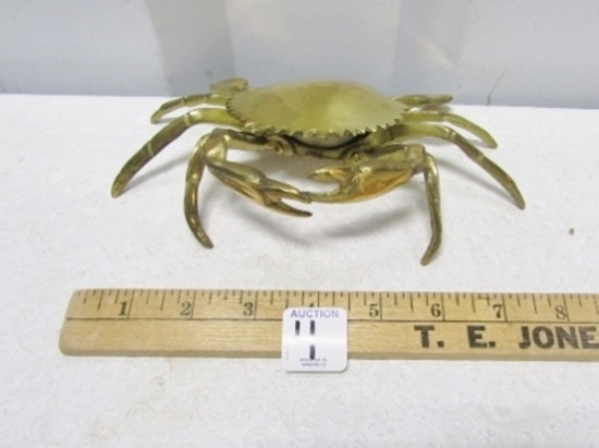 Solid Brass Crab Ashtray