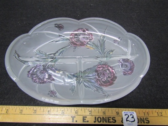 Mikasa Art Glass Divided Dish