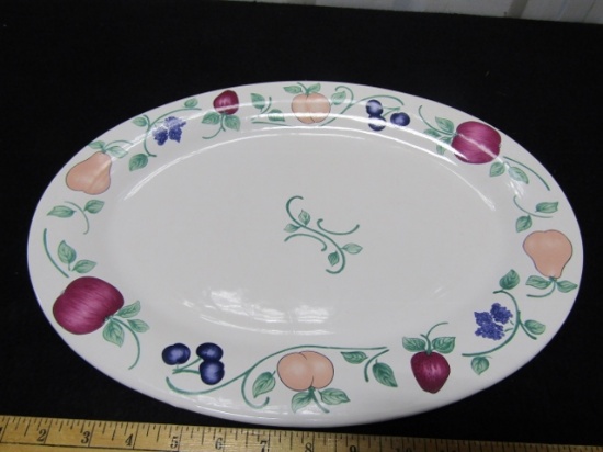 Princess House Exclusive Porcelain Platter " Orchard Medley " Pattern