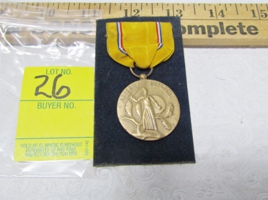 World War I I U. S. Army American Defense Campaign Medal