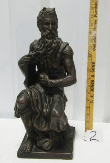 Vtg Moses Bronze Finish Plaster 17" Figurine (NO SHIPPING)