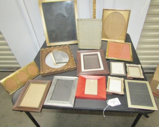 Box Lot Of 13 Picture Frames And A Mirror