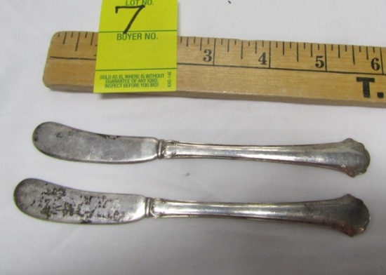 2 Vtg Towle Sterling Silver Knives, Chippendale Pattern