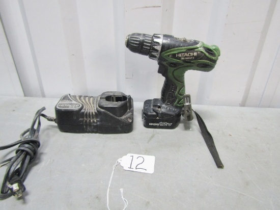 Hitachi 12v Cordless Drill W/ Battery And Charger